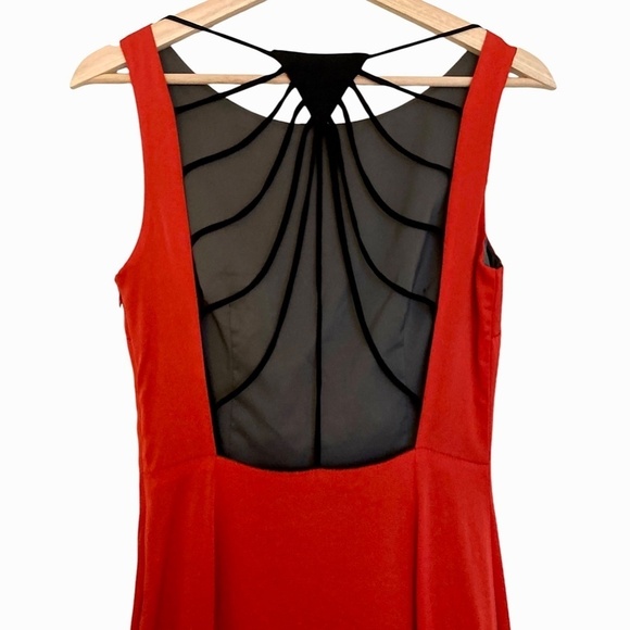 MARA HOFFMAN Red Silk Open String Back Mini Sheath Dress - Picture 4 of 6